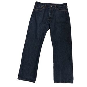 Mens Levi’s 501 rigid denim jeans, button fly, medium wash, 36x30